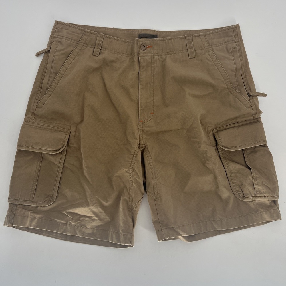 LL Bean Allagash Cargo Shorts 40W Hiking Utility Ripstop Natural Fit Dark Khaki